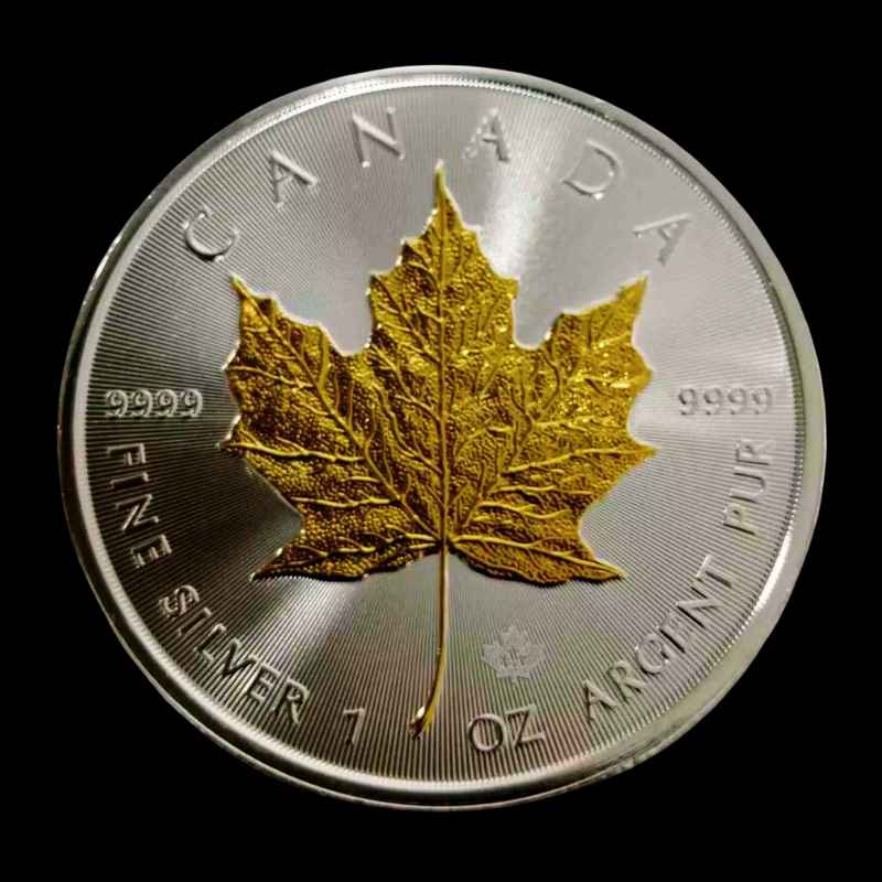 2025 1oz Maple Leaf Silver Gilded Coin