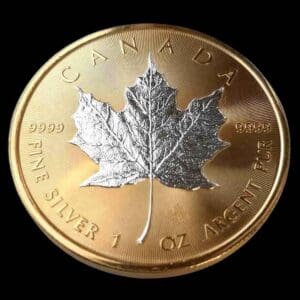 2025 1oz Maple Leaf Silver Gilded Coin