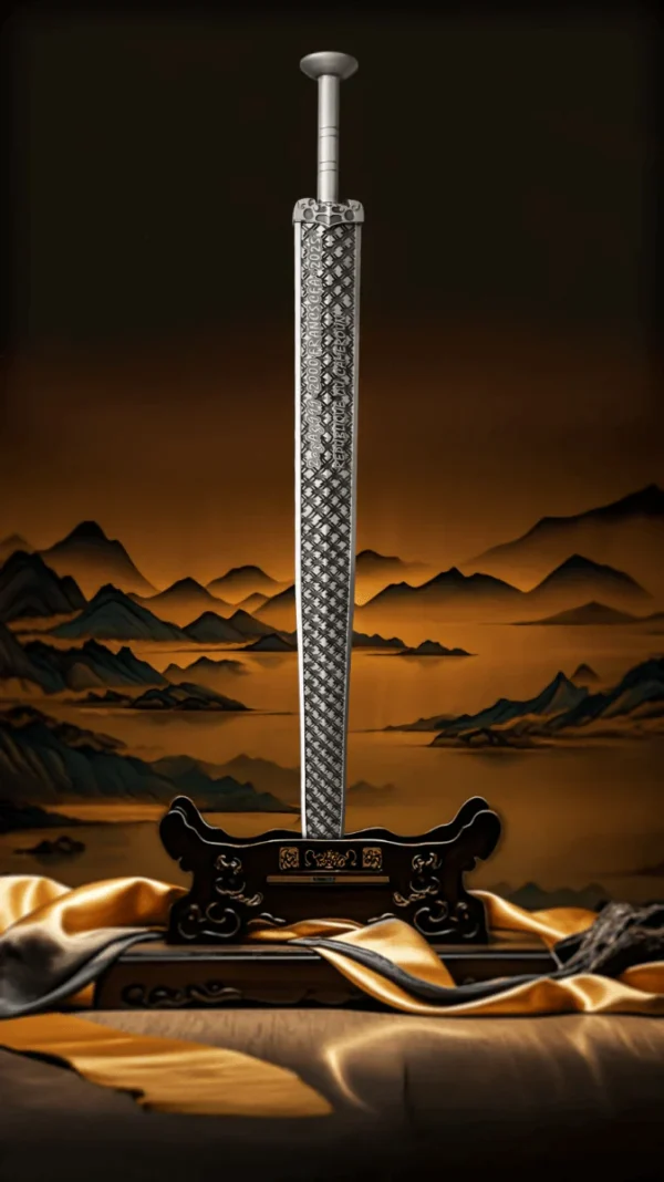 2025 Sword of Goujian 2oz .999 Silver Antiqued Shaped Coin
