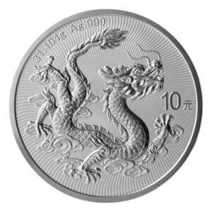 2025 ¥10 Chinese Dragon 1oz BU Silver Bullion Round Coin
