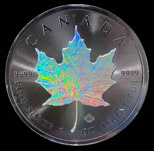 2025 Ruthenium Holographic 1oz Silver Maple Leaf Coin
