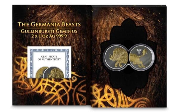 Germania Beasts: Gullinbursti Geminus 2×1oz Silver BU Coin Set - Image 8