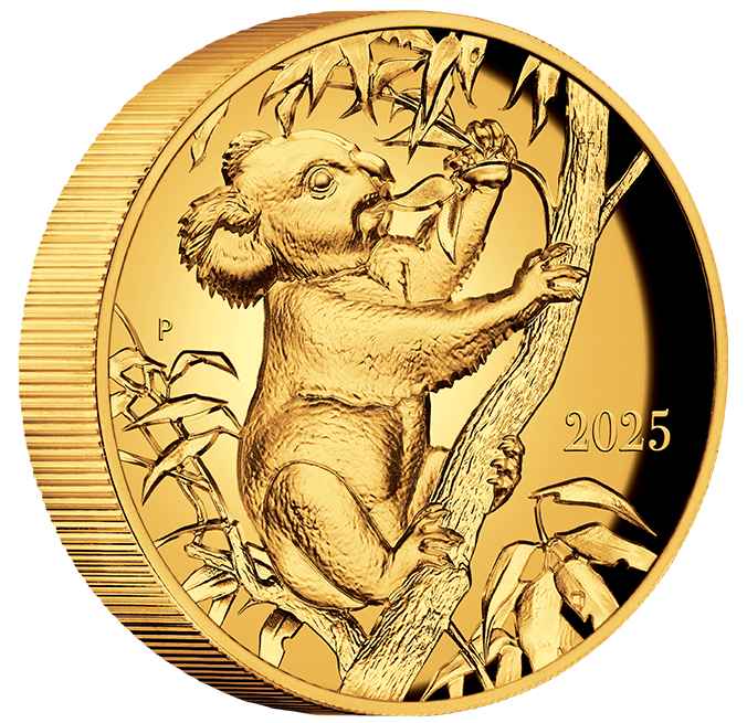 2025 $100 Beth Zaiken Collection The Koala 1oz Gold Proof Ultra High Relief Coin