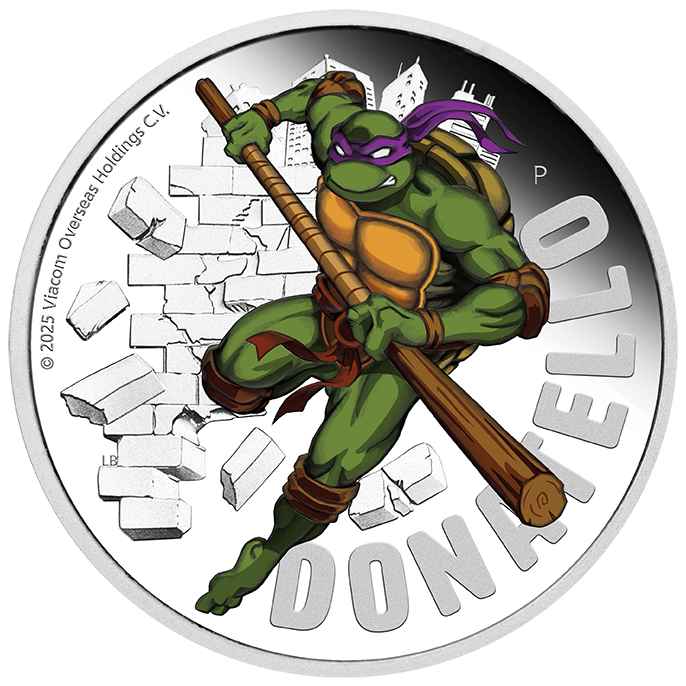 2025 $1 Teenage Mutant Ninja Turtles Donatello 1oz Silver Proof Coloured Coin
