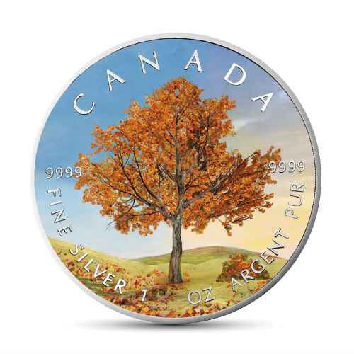 2019 Autumn Maple Leaf from the Four Seasons Series $5 Canada 1oz Silver Proof Coin