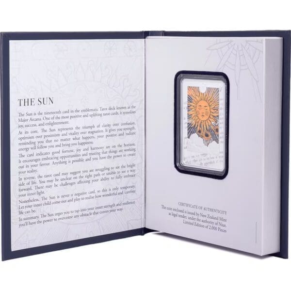 2024 $2 Tarot Cards The Sun Niue 1oz Silver Coin - Image 3