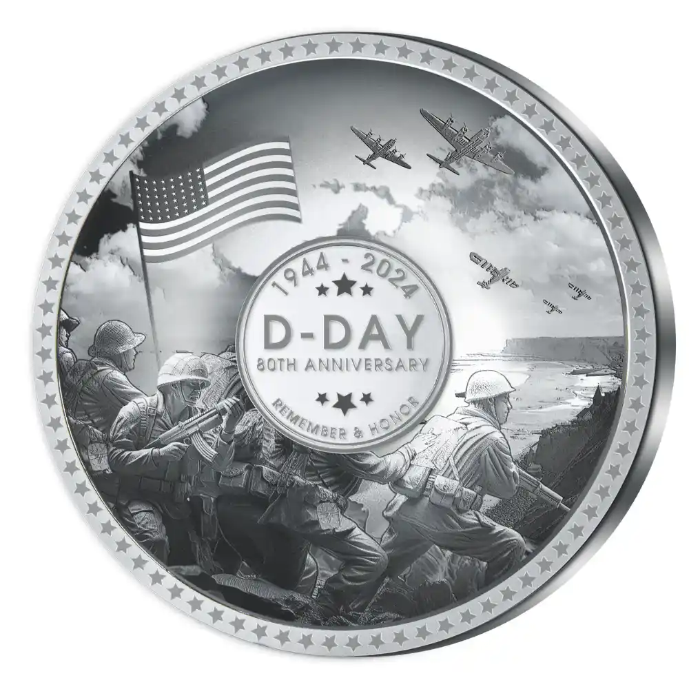2024 D-Day Seaborne Invasion Solomon Islands $5 50g Silver Proof Coin