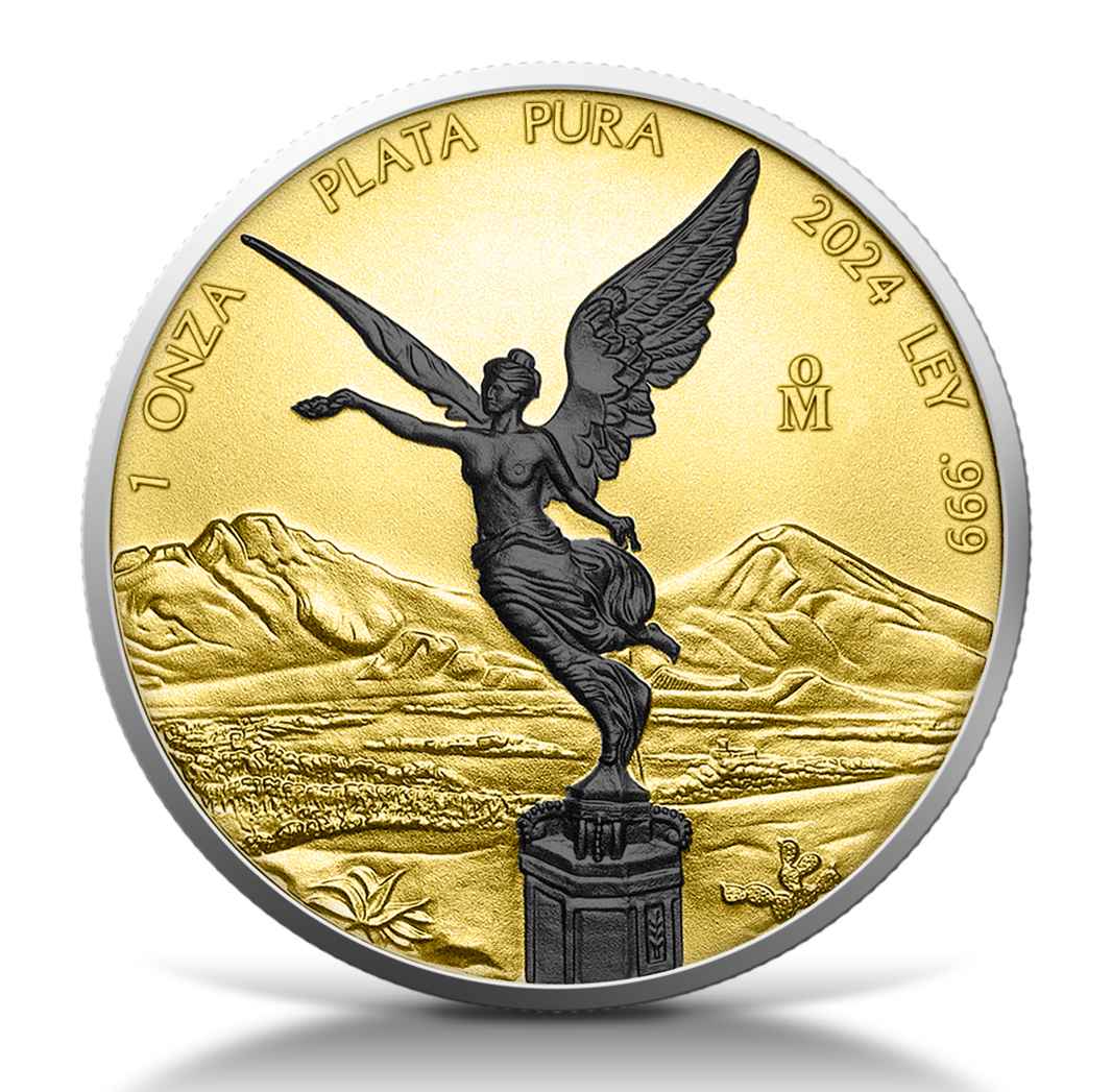 2024 Mexico Libertad Black Platinum and Gold 1oz Silver Coin