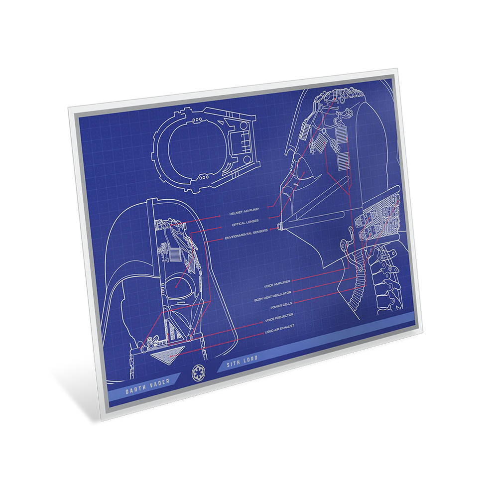2025 $2 Star Wars™ Darth Vader Helmet™ Blueprint 1oz Silver Foil