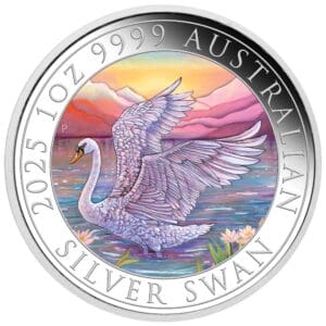 2025 $2 Australian Swan 1oz Silver Coloured Coin