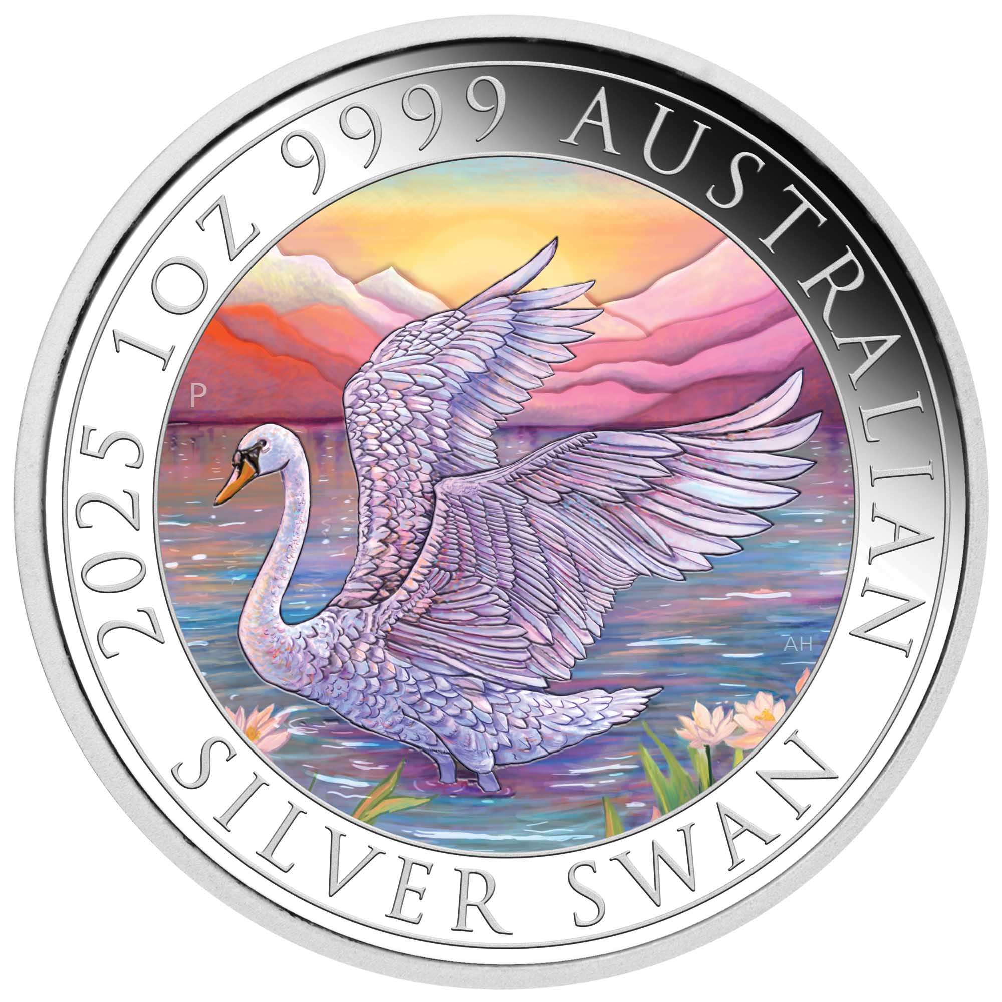 2025 $2 Australian Swan 1oz Silver Coloured Coin