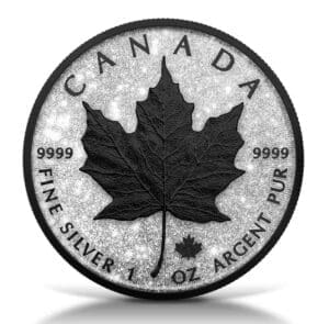 2025 Diamond Dust & Black Platinum 1oz Silver Maple Leaf Coin